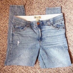 Democracy Ab Solution Jeans Size 16 Light Wash Skinny Stretch Distressed Denim